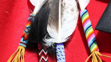 beaded eagle feathers