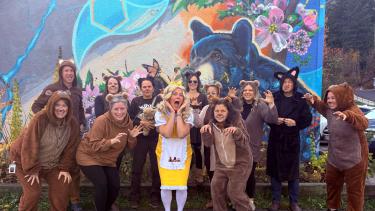 Rosemont staff dressed as Goldilocks and bears